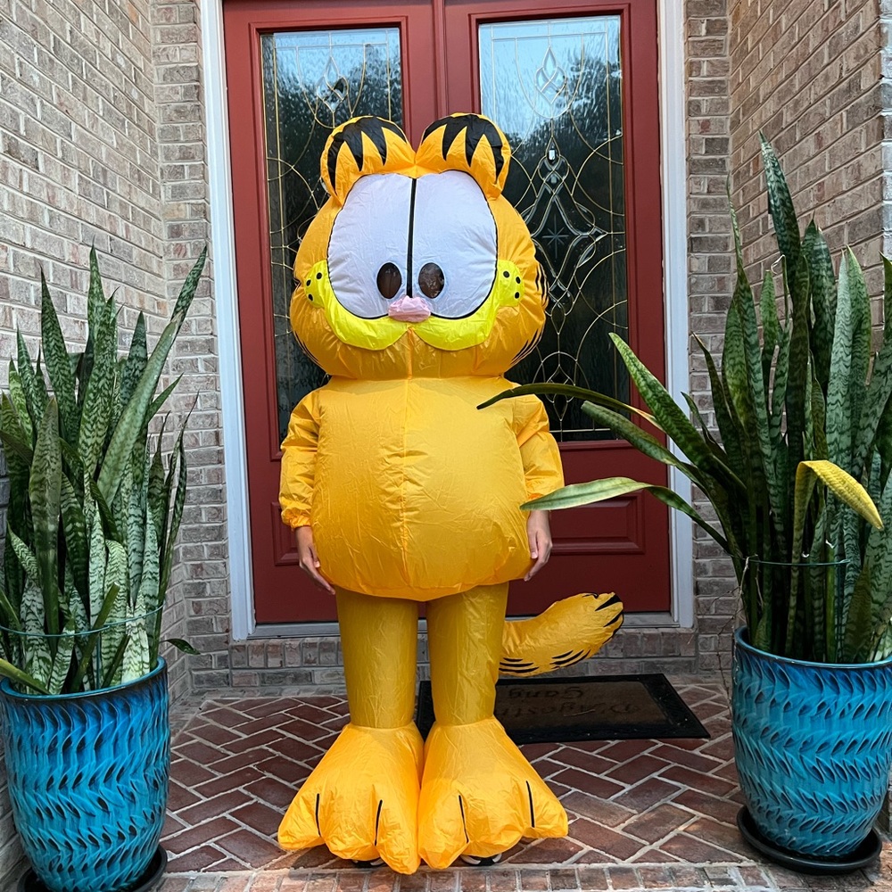 Inflatable Garfield Cat Costume - Bright Yellow Halloween